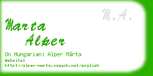 marta alper business card
